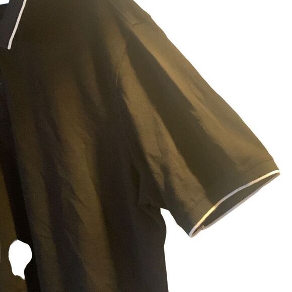 Pre Owned Men’s George Polo Shirt Black With White Accents Sz XXL Classic Style - Picture 3 of 9